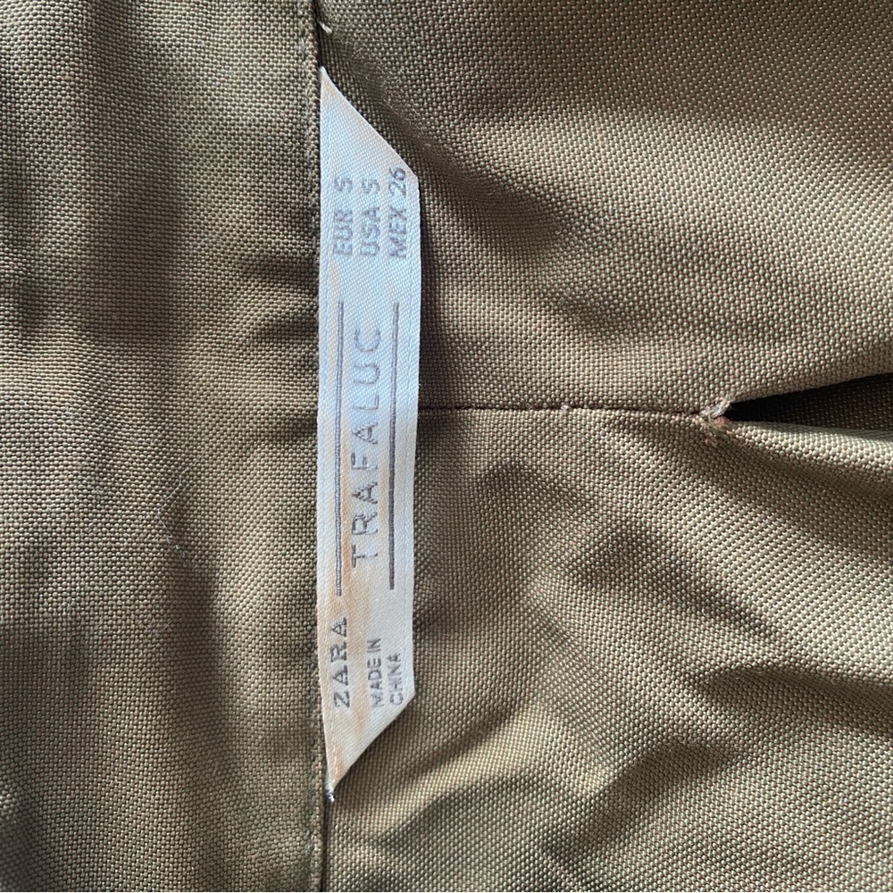 Zara Tan Trench Coat with Button Accents - Size Small - Picture 7 of 7